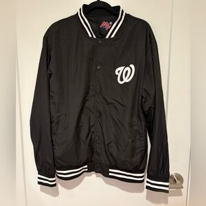 Washington Nationals Cherry Blossom Black Bomber Jacket with White Accents